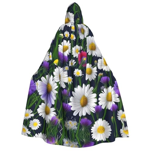 SamLng Wilde Blumen und Kornblumen Gänseblümchen Kapuzenumhang für Erwachsene - Ideal für Cosplay, Weihnachten, Maskerade, Halloween, Ostern Karneval Partys von SamLng