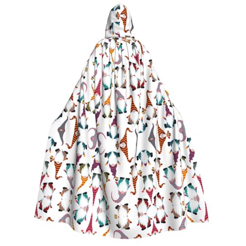 SamLng Xmas Funny Gnomes Hooded Cloak for Adults - Unisex Perfect for Cosplay, Christmas, Halloween, Easter, Carnival, Masquerade von SamLng