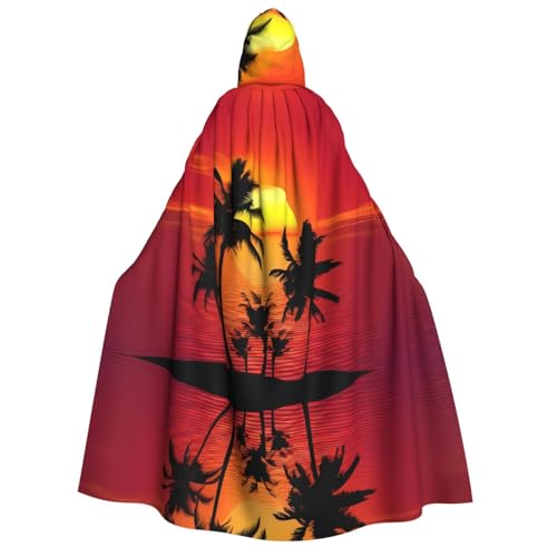 Tropischer Sonnenuntergang Kapuzenumhang – Erwachsenenkostüm für Damen und Herren, Rollenspiel-Kostüm – perfekt für Halloween, Ostern, Karneval und Partys Tropischer Sonnenuntergang Kapuzenumhang – Erwachsenenkostüm für Damen und Herren, Rollenspiel-Kostüm – perfekt für Halloween, Ostern, Karneval und Partys von SamLng