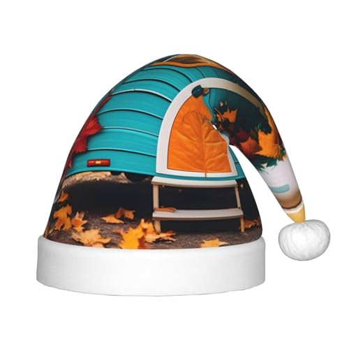 Weihnachtsmütze mit Aufschrift "Happy Fall Camper" – warmer Urlaubsmütze, perfekt für Weihnachten, Neujahrsparty, Festival – idealer Kopfschmuck für Kinder von 4–12 Jahren von SamLng