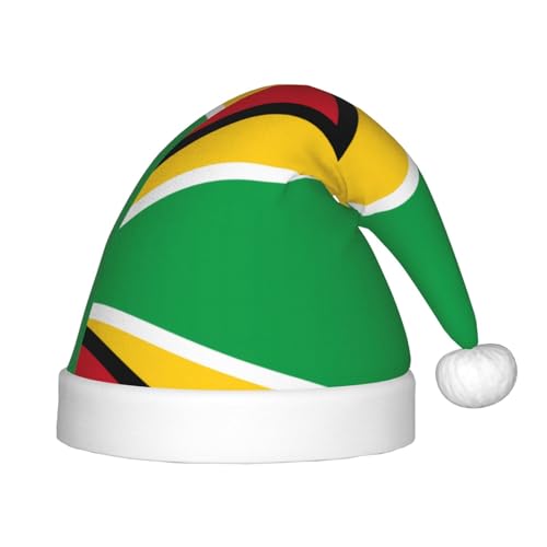 Weihnachtsmütze mit Flagge von Guyana, klassische Weihnachtsmann- und Neujahrsparty-Kopfbedeckung, perfekt für Feiertage, Halloween Weihnachtsmütze mit Flagge von Guyana, klassische Weihnachtsmann- und Neujahrsparty-Kopfbedeckung, perfekt für Feiertage, Halloween von SamLng