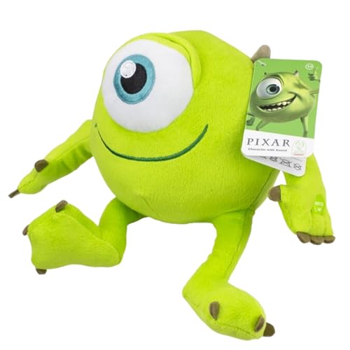 Disney Plüsch Pixar Mike 26 cm groß – Disneys Stofftier Figuren – Mike Spielfigur mit Sound Knopf von Sambro