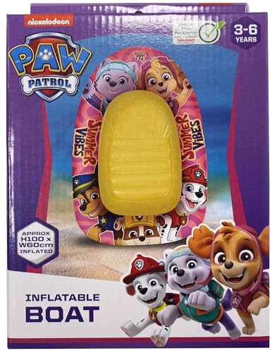 Sambro Paw Patrol Aufblasbares Ponton-Schwimmboot Skye Everest Rosa 100 x 60 cm von Sambro