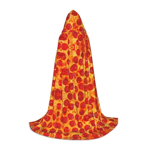 Samlng 3D Pizza Pepperoni Kapuzenumhang – ideal für Jedi-, Zauberer- und Magier-Mottopartys, Maskeraden, Halloween, Ostern, Karneval von Samlng