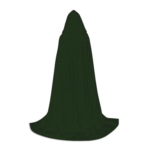 Samlng Hunter Green Floral Petals Pattern Hooded Cloak - Ideal For Jedi, Wizard, And Magician-Themed Parties, Maskerade, Halloween, Easter, Carnival von Samlng