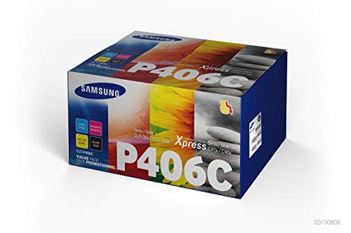 SAMSUNG Toner, CLT-P406C, original, 4er sortiert, 1.500/1.000 Seiten (schwarzweiß/farbig) (4 Stück), Sie erhalten 1 Packung á 4 Stück von Samsung