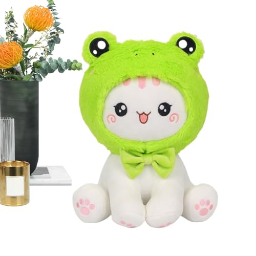 Samuliy Cute Animal Toys Flexible Cartoon Plush Toy Cute Children Toys Creative Cat Plushie with Headgear for Company, Table Decoration von Samuliy