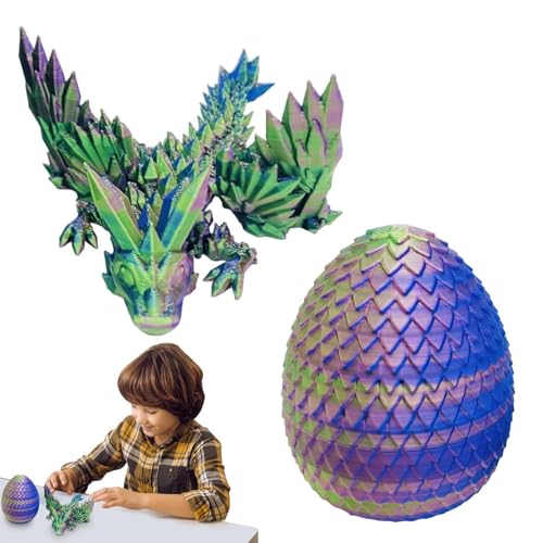 Samuliy Dragon Egg Fidget Toys, Realistisches -gedrucktes Geschenkspielzeug, bewegliche Gelenke lindern Stress Artikulierter Drache Home Decor Fidget Toy von Samuliy