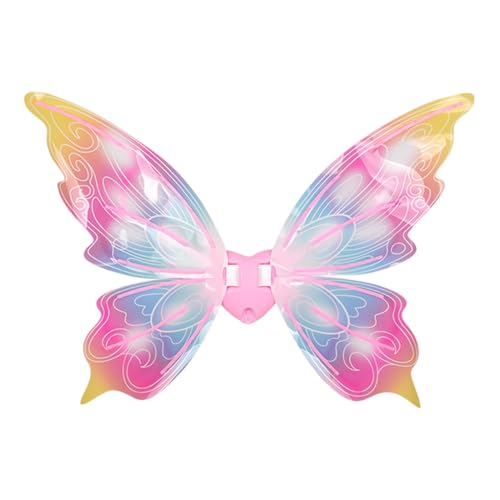 Samuliy Elektrisch leuchtende Schmetterlingsflügel, Feenflügel mit LED-Lichtern - Prinzessin Cosplay Dress Up Wings - Funkelnde elektrische Schmetterlingsflügel, die sich mit Musik bewegen, für Kinder von Samuliy