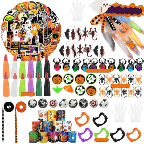 Samuliy Halloween Goodie Bag Filler, Goody Bag Fillers Halloween Prize Halloween Tiny Toys, Spooky Versatile Halloween Bags Kids Halloween Toys for Children Boys Girls von Samuliy