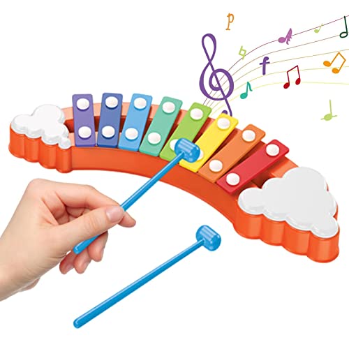 Samuliy Holz-Xylophon-Spielzeug, Vorschul-Schlaginstrument Holz-Xylophon-Spielzeug, Regenbogen Bunte pädagogische Xylophon Instrument Spielzeug für Kindertag Weihnachten von Samuliy