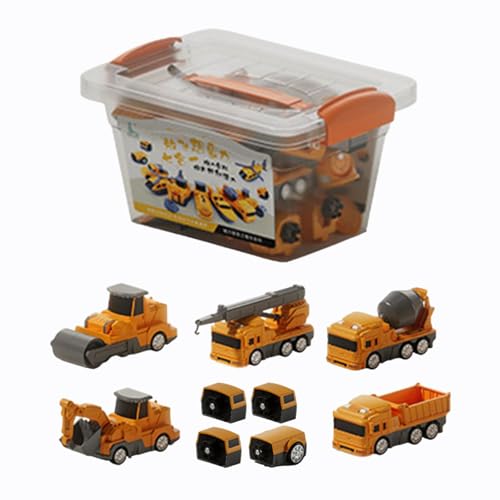 Samuliy Kinderspielfahrzeuge, zusammengebautes Spielzeugauto,Zusammengebaute, verwandelnde magnetische Spielzeugautos für Kinder | Aufbewahrungsbox inklusive Sammelfiguren -Blöcke für Kindergarten, von Samuliy