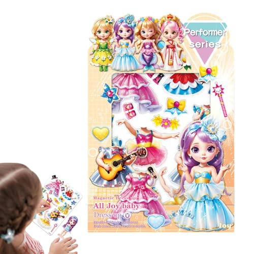 Samuliy Magnetische Papierpuppen | Kostümkleid Magnetische Prinzessin Papierpuppen Ausschnitte - Kreative Mode Kleidung Dress Up Papierpuppe für Geburtstag Weihnachten von Samuliy