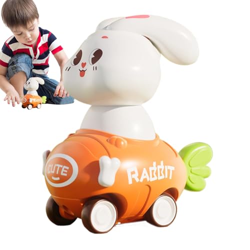 Samuliy Reibungsauto, Pressauto-Spielzeug - Push-and-Go-Reibungs-Kaninchen-Autospielzeug,Reibungsbetriebenes Push-and-Go-Rückzieh-Rennwagenspielzeug für Kinder ab 3 Jahren, von Samuliy