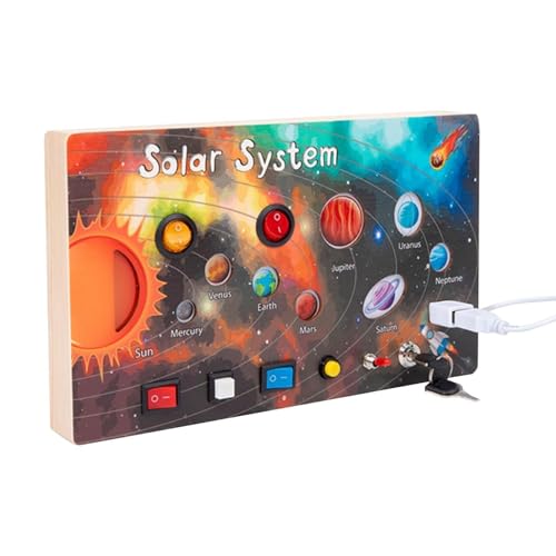 Samuliy Solarsystemspielzeug, Solarsystemboard - Kinder Lernen sensorisches Board farbenfroh - Auge-Hand-Koordinationsinstrument, Baby-Bildungszapp Der für Kindergarten, Kindergarten, Kindergarten von Samuliy