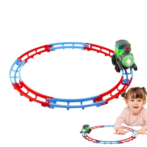 Samuliy Spielzeug-Eisenbahn-Spielset,Spielzeug-Eisenbahn-Gleis-Set | Batteriebetriebenes Zugset - Spielzeugeisenbahn mit realistischem Sound, pädagogisches Eisenbahn-Spielset für Kinder und von Samuliy