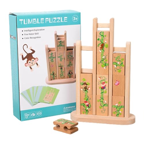 Samuliy Tumbling Blocks, Stapelbrettspiel | Tumble Puzzle Holzklötze Spielzeug,Tumbling Blocks-Brettspiele, Kinder-Stapelspiel für Kinder ab 3 Jahren von Samuliy