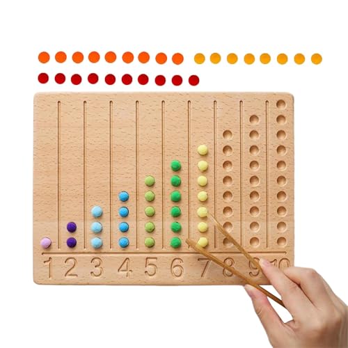 Samuliy Zählspielzeug für Kinder, Feinmotorikspielzeug | Buntes Mathe-Perlen-Zählspielzeug, Perlen-Brettspiel,Kompakte Zählspiele, Zahlenerkennungsspiel für Kinder im Alter von 4–6 Jahren von Samuliy