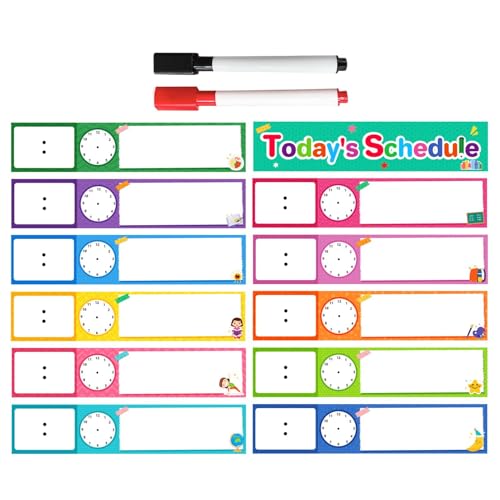 Samuliy Zeitplantafel für Kinder, Visuelles Zeitplandiagramm für Kinder - Schlafenszeit-Routine-Diagramm,12 Verhaltenskommunikationskarten für die Heimschule, verbessern Sie die tägliche Wahrnehmung von Samuliy