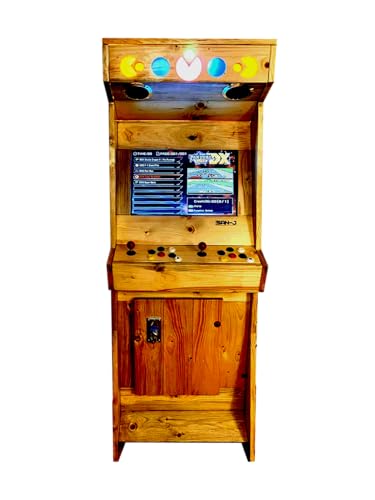 SAN-J Holz Arcade Spielautomat, Arcade Automat aus Holz, Teak, Handgefertigter, 3000 Klassische Videospiele, 22-Zoll Monitor, 2 Spieler Videospielautomat SAN-J Holz Arcade Spielautomat, Arcade Automat aus Holz, Teak, Handgefertigter, 3000 Klassische Videospiele, 22-Zoll Monitor, 2 Spieler Videospielautomat von San-J