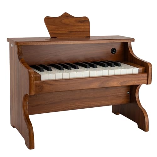 Kinder Klavier Keyboard Piano aus Holz, 25 Tasten Piano Musik Lerninstrument, 3 Register Elektronisches Klavier für Kleinkinder Mädchen Jungen unter 5 Jahre alt von SanBouSi