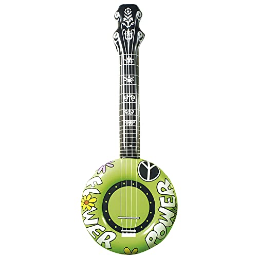 W WIDMANN MILANO Party Fashion 23951 - Aufblasbares Banjo, 100 cm, Gitarre, Musiker, Sänger, Flower Power, Karneval, Mottoparty von W WIDMANN MILANO Party Fashion