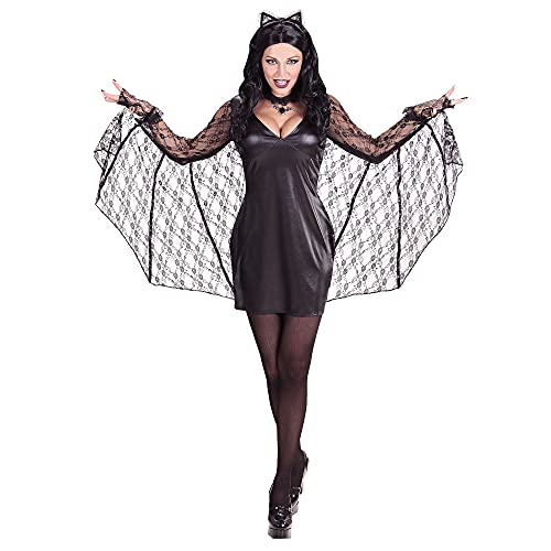 Widmann - Kostüm Batwoman, Kleid mit Flügeln, Ohren, Halloween, Karneval, Mottoparty von W WIDMANN MILANO Party Fashion