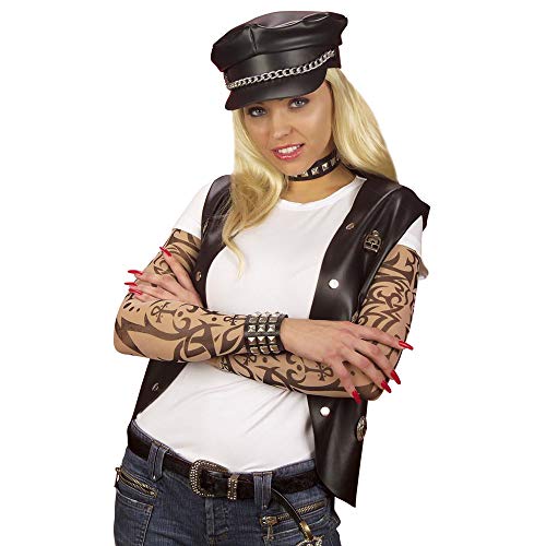 Widmann 7106S - Tattoo Ärmel, 3-fach sortiert, Biker, Kostüm, Accessoire, Mottoparty, Karneval von WIDMANN