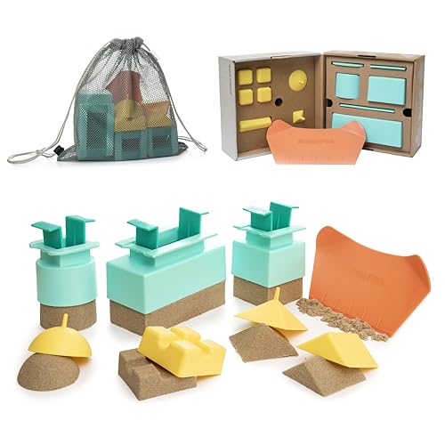 Sand Pal Sand & Snow Castle Bau-Set, 9-teiliges Ziegelmacher und Spielzeug-Set, Bauformformen für Mädchen und Jungen, Sommer- & Winterspaß für Kleinkinder bis Jugendliche und Erwachsene von Sand Pal