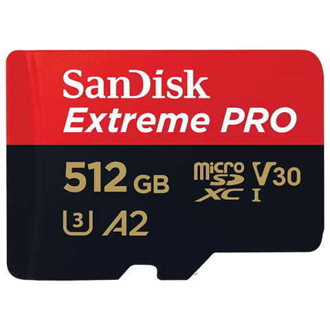 SanDisk Extreme Pro MicroSD 512 GB V30 UHS-I Digital Recorder Zubehör von Sandisk