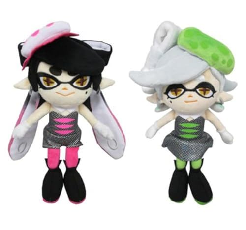 Sanei Marie Green & Callie Pink Squid Sisters Splatoon Series Plush (Set of 2) by Sanei von Sanei