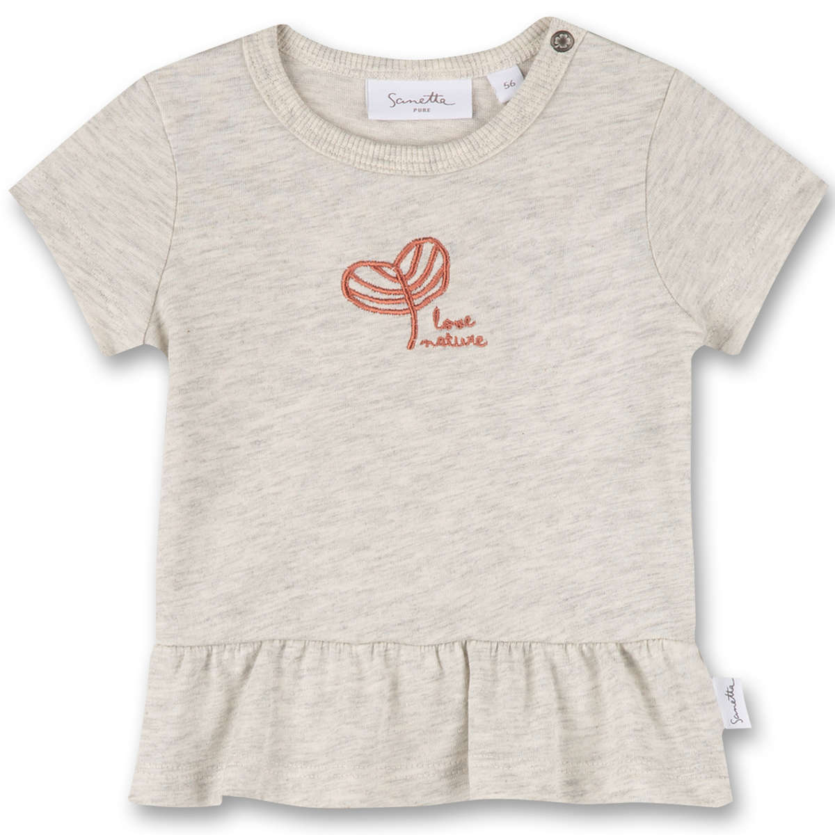 Sanetta Pure - Baby T-Shirt natur melange 74 von Sanetta Pure