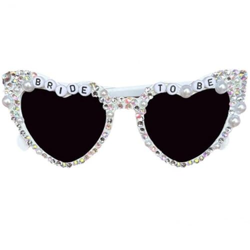 Sanfly Neuheit Brille Round Herz Form Sonnenbrille Neuheit Party Sonnenbrille Mädchen Fancy Brille Hen Party Accessoires von Sanfly