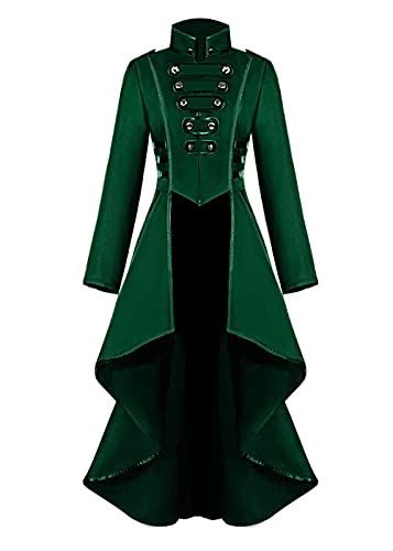 Vintage Steampunk Jacke Halloween Kostüme für Frauen Frauen Frauen Mittelalter Gothic Renaissance Kleidung Damen Frack Unregelmäßiger Saum Outfits Erwachsene Retro Viktorianischen Piraten Vampir von Sangdut