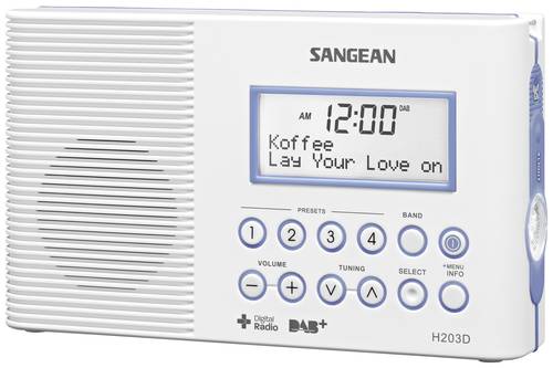 Sangean H203 Badradio DAB+, UKW Taschenlampe, wasserdicht Weiß von Sangean