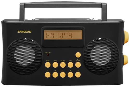 Sangean PR-D17 Taschenradio UKW, AM, FM AUX Sprachausgabe, Fühlbare Tasten, Weckfunktion Schwarz von Sangean