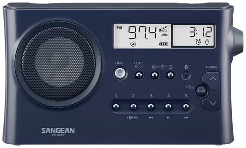 Sangean PR-D4BT Tischradio UKW, MW, AM, FM Bluetooth® Weckfunktion Dunkelblau von Sangean