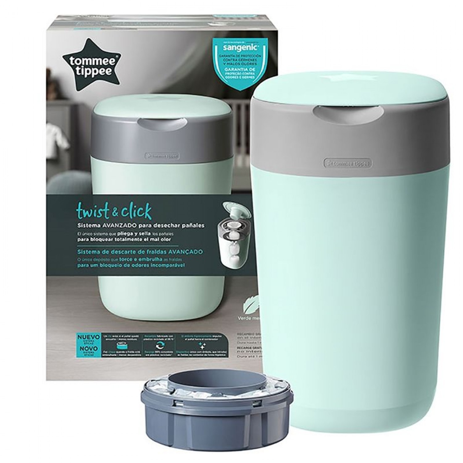 Tommee Tippee Sangenic Twist & Click Celeste Windelbehälter von Sangenic