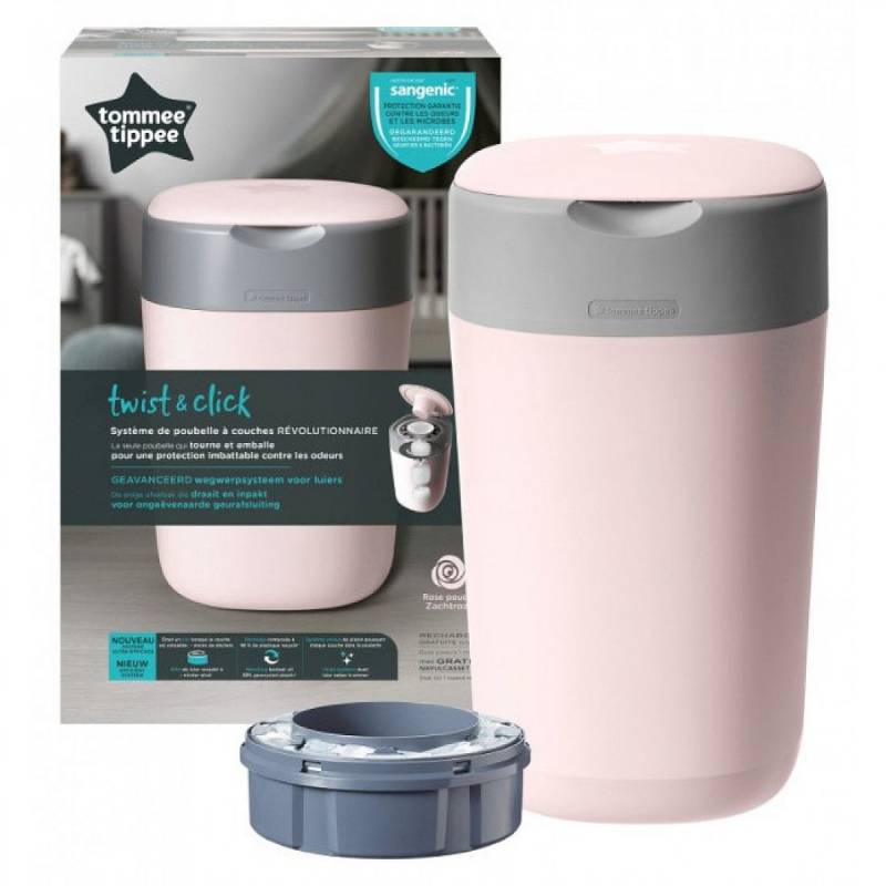 Tommee Tippee Twist & Click Windelbehälter - Pink von Sangenic