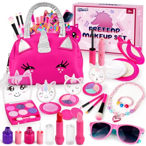 Kinderschminke Set Mädchen, 20 Stücke Make Up Spielzeug, Rollenspiel Geschenk Spielzeug ab 3 Jahre (Kein Echtes Makeup) von Sanlebi