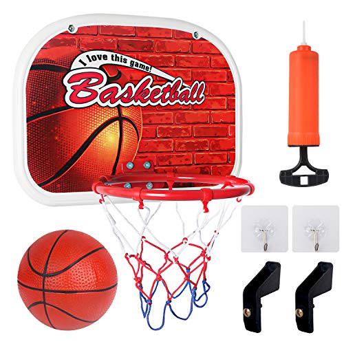 Sanlebi Basketballkorb fürs Zimmer Mini Basketball Ballspiele für Kinder mit Bälle Pump Basketballkorb aus Metall Indoor Outdoor Wurfspiele für Junge Mädchen von Sanlebi