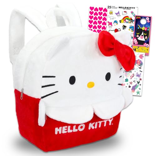 Hello-Kitty-Plüschpuppe mit Trageriemen, Tattoos, Aufklebern und mehr, 38,1 cm, SANRIO Geschenke für Mädchen, Kinder von Sanrio