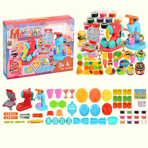 SansRealmL Knete Set Kitchen Creations – Eismaschine, Burger & Pasta Zubehör, Knetwerkzeug für Kinder ab 2 mehr als von SansRealmL