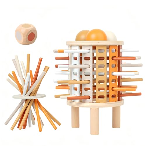 SansRealmL Montessori Spielzeug ab 3 Jahre - Kindergarten Spielzeug Holzspielzeug - Wooden Sticks Dice Game, Pädagogische Lernspielzeug - Spielen für Kinder, Feinmotorik und Mathematik Spiel von SansRealmL