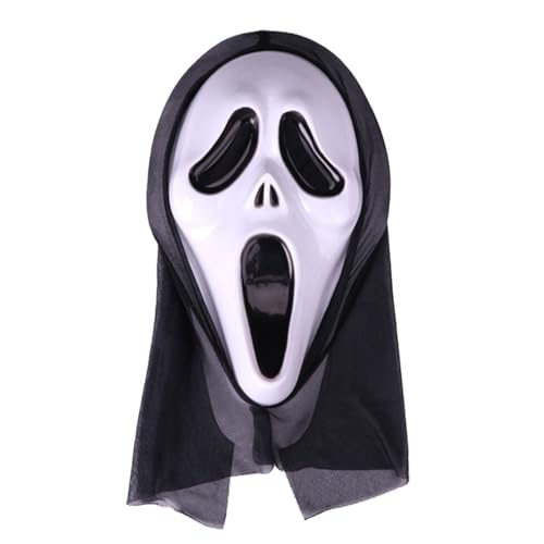 SansRealmL Scream Maske Ghostface Maske für Kinder & Erwachsene, Scary Movie Ghost Face Kostüm, Gruselige Ghost Maske für Halloween, Geist Ghostface Mask für Karneval & Fasching, Scream Mask von SansRealmL