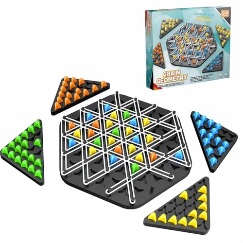 SansRealmL Triggle Spiel Gummibänder - Kettendreieck Schachspiel und Taktisches Brettspiel. Lustiges Triggles Spiel,Kettendreieck-Schachspiel. für Spaß mit Familie von SansRealmL