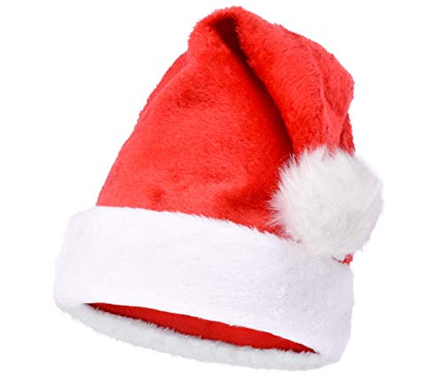 Santa Magix Weihnachtsmütze Plüsch Nikolausmütze Santa Hat (wm-91) Weihnachtsmannmütze mit Bommel, liebevolles Design (1 Stück) von Santa Magix