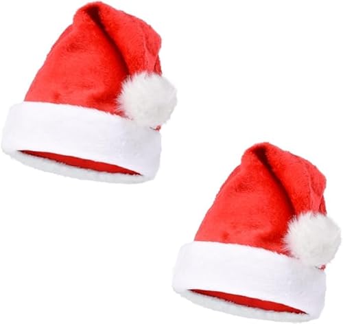 Santa Magix Weihnachtsmütze Plüsch Nikolausmütze Santa Hat (wm-91) Weihnachtsmannmütze mit Bommel, liebevolles Design (2 Stück) von Santa Magix