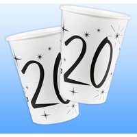 Becher zum 20. Geburtstag, 10 Stk. für 200 ml Partygetränk, aus Pappe von Santex