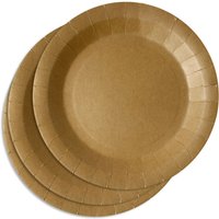 Partyteller -Natur- 10 Stück Einwegteller in Naturfarbe, 22,5cm von Santex